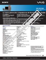 Voir VGC-RB13MX pdf Especificaciones