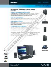 Ver VGC-RB54G pdf Especificaciones de comercialización