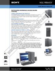View VGC-RB64GY pdf Marketing Specifications