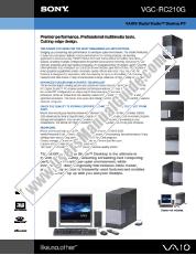Ver VGC-RC210G pdf Especificaciones de comercialización