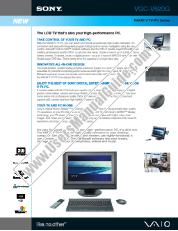 Ver VGC-V620G pdf Especificaciones de comercialización