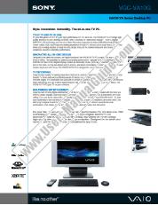 Ver VGC-VA10G pdf Especificaciones de comercialización