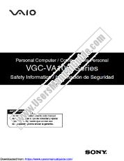 Ansicht VGC-VA10MG pdf Sicherheitshinweise (Englisch, Spanisch)