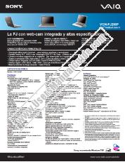 View VGN-FJ250F pdf Especificaciones