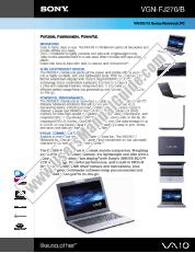 View VGN-FJ270 pdf Marketing Specifications