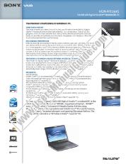 Vezi VGN-AR130G pdf Specificațiile de marketing