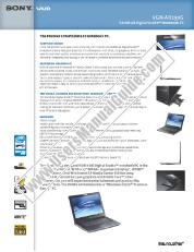 Ansicht VGN-AR230G pdf Marketing-Spezifikationen