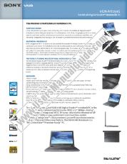 Vezi VGN-AR250G pdf Specificațiile de marketing