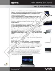 View VGN-BX560B pdf Marketing Specifications (VGN-BX560B BTO series)