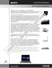 View VGN-BX570B pdf Marketing Specifications
