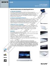 Vezi VGN-FE650G pdf Specificațiile de marketing