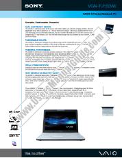 View VGN-FJ150 pdf Marketing Specifications