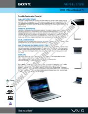 Ver VGN-FJ170 pdf Especificaciones de comercialización
