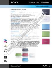 Ver VGN-FJ290 pdf Especificaciones de marketing (serie VGN-FJ290 CTO)