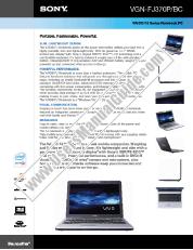 Ver VGN-FJ370P pdf Especificaciones de comercialización