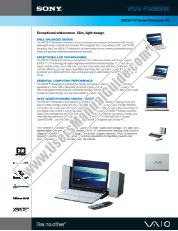 Ver VGN-FS680W pdf Especificaciones de comercialización
