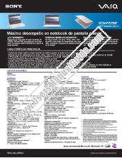 View VGN-FS750F pdf Especificaciones