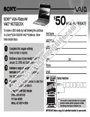View VGN-FS830W pdf $50 Mail-in Rebate