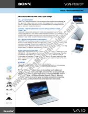 Ver VGN-FS970P pdf Especificaciones de comercialización