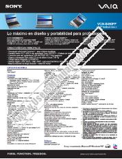 Vezi VGN-S450FP pdf Specificații