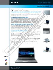 Vezi VGN-S550PS pdf Specificațiile de marketing