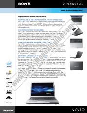 View VGN-S660P/B pdf Marketing Specifications