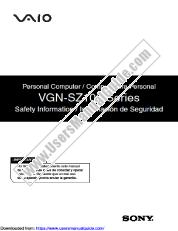 View VGN-SZ120P pdf Safety Information