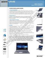 View VGN-SZ260P pdf Marketing Specifications