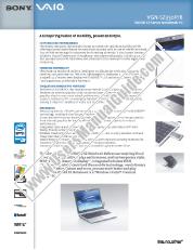 Ver VGN-SZ330P pdf Especificaciones de comercialización