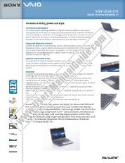 Ver VGN-SZ381P pdf Especificaciones de comercialización