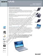 Ver VGN-TX850P pdf Especificaciones de comercialización