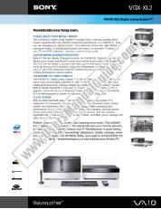Ver VGX-XL2 pdf Especificaciones de comercialización