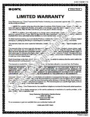 View SVR-3000 pdf Warranty Card
