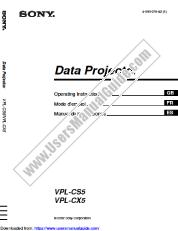 Ansicht VPL-CS5 pdf Bedienungsanleitung (Englisch, Spanisch, Französisch)
