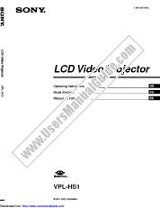 Ver VPL-HS1 pdf manual de instrucciones