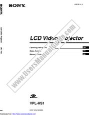 Ver VPL-HS1 pdf Instrucciones de operación