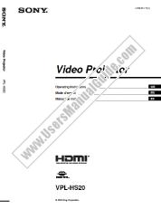 Vezi VPL-HS20 pdf Instrucțiuni de operare (manual primar)