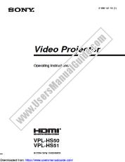 View VPL-HS51A pdf Operating Instructions