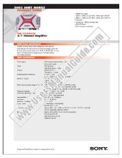 View XM-2165GTX pdf Marketing Specifications, Connections & Dimensions