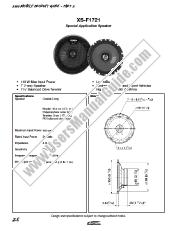 Ver XS-F1721 pdf Especificaciones de comercialización