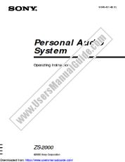 Ver ZS-2000 pdf Manual de usuario principal