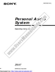 Ver ZS-X7 pdf Manual de usuario principal
