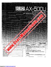 Visualizza AX-500 pdf MANUALE DEL PROPRIETARIO