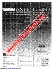 Visualizza AX-550 pdf MANUALE DEL PROPRIETARIO
