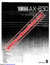 Visualizza AX-630 pdf MANUALE DEL PROPRIETARIO