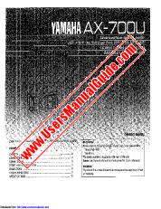 View AX-700U pdf OWNER'S MANUAL