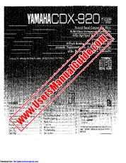 View CDX-920 pdf OWNER'S MANUAL