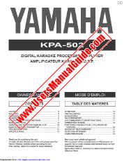 Voir KPA-502 pdf MODE D'EMPLOI