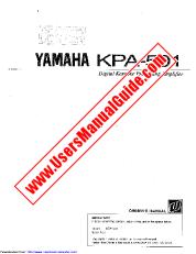 Voir KPA-501 pdf MODE D'EMPLOI
