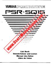 Ver PSR-SQ16 pdf Lista de libros (Imagen)